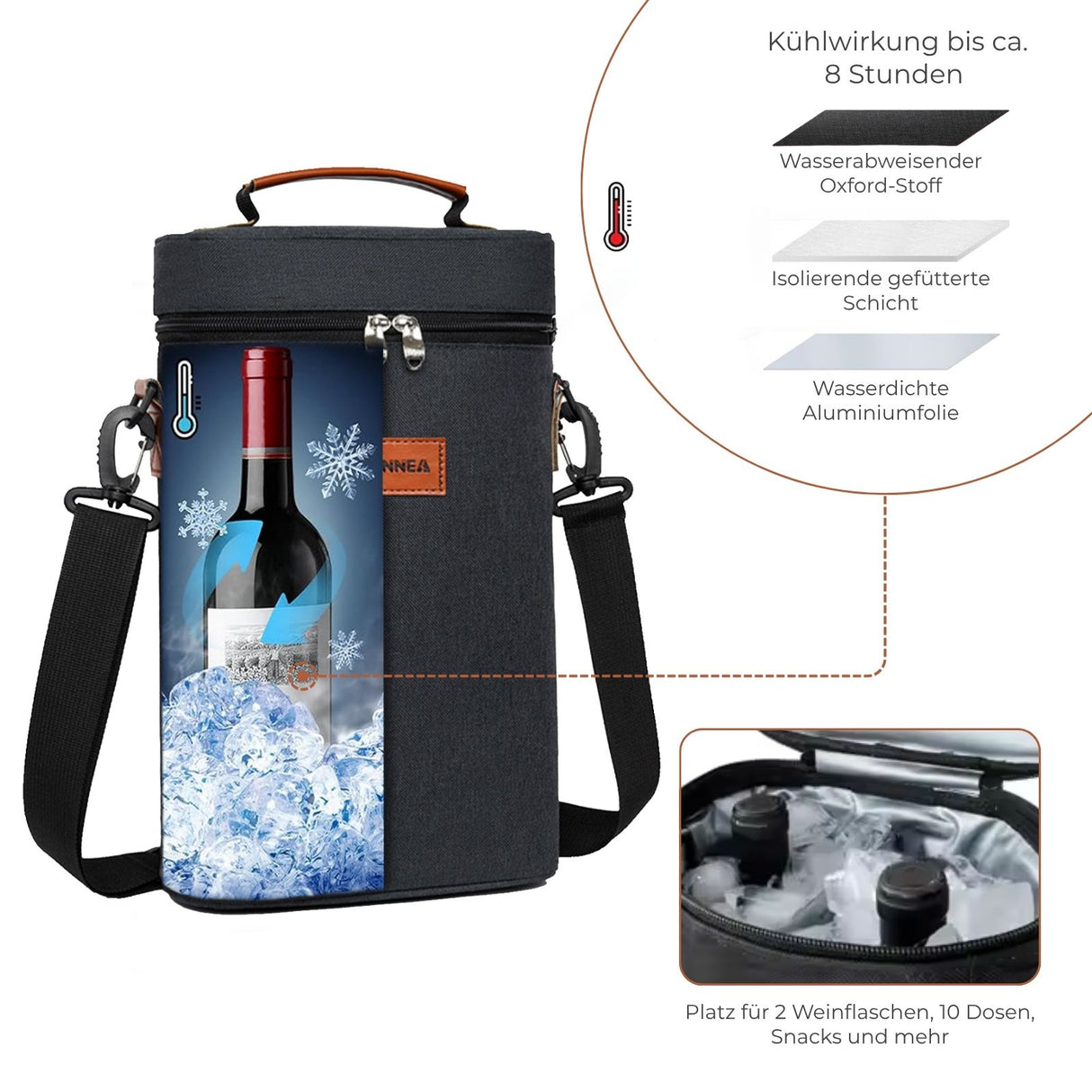 Weinkühltasche Flaschenkühler Aufbewahrungstasche Kühltasche