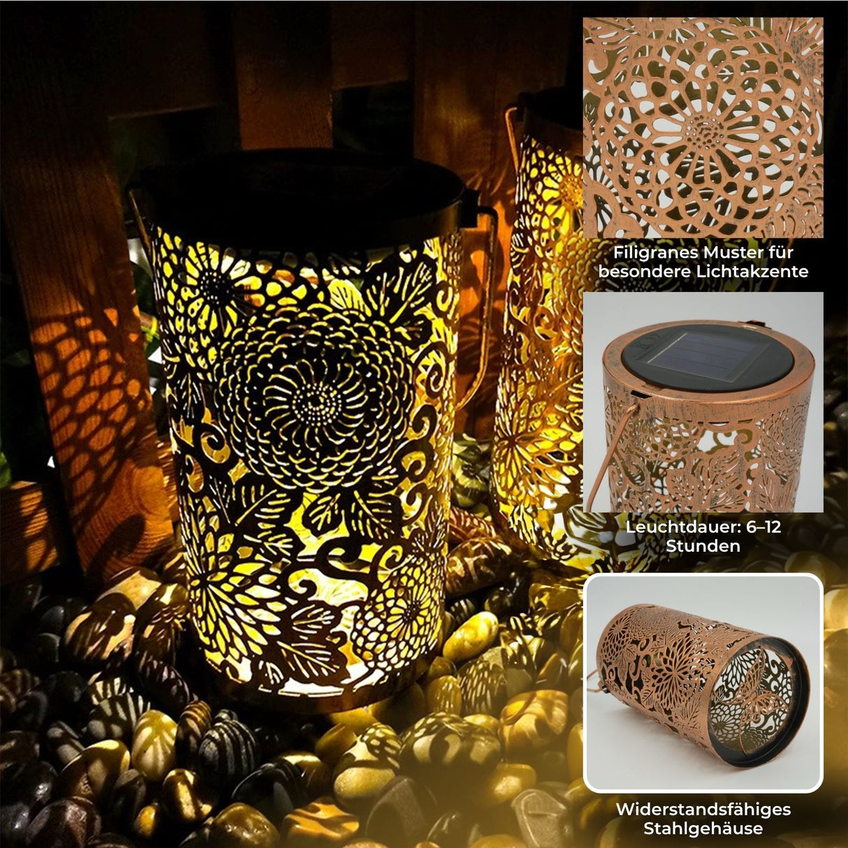 Outdoor Solarleuchte Solarlaterne Solarlampe Gartenlaterne LED Laterne