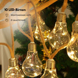 LED-Hanfseil-Lichterkette Solar-Leuchtkette Gartenbeleuchtung Lampe