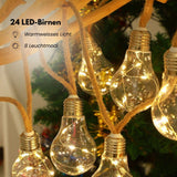 LED-Hanfseil-Lichterkette Lampe Gartenbeleuchtung Solar-Leuchtkette