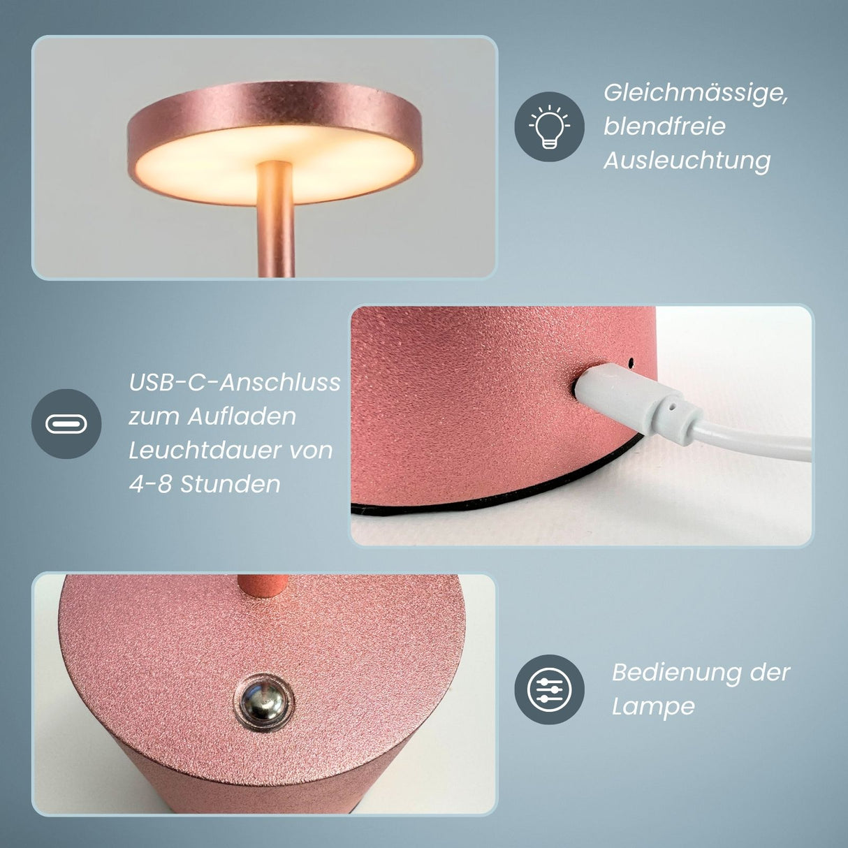 LED-Tischlampe Schreibtischlampe Lampe Nachttischlampe Leuchte