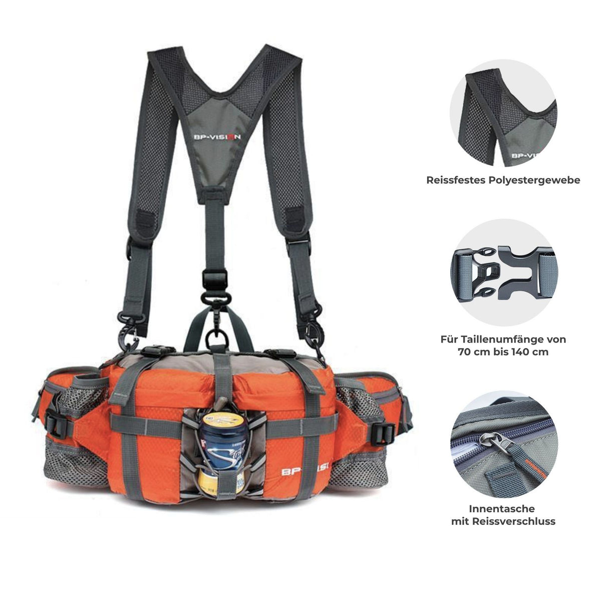 Bauchtasche mit Schultergurten Hüfttasche Schultertasche Umhängetasche