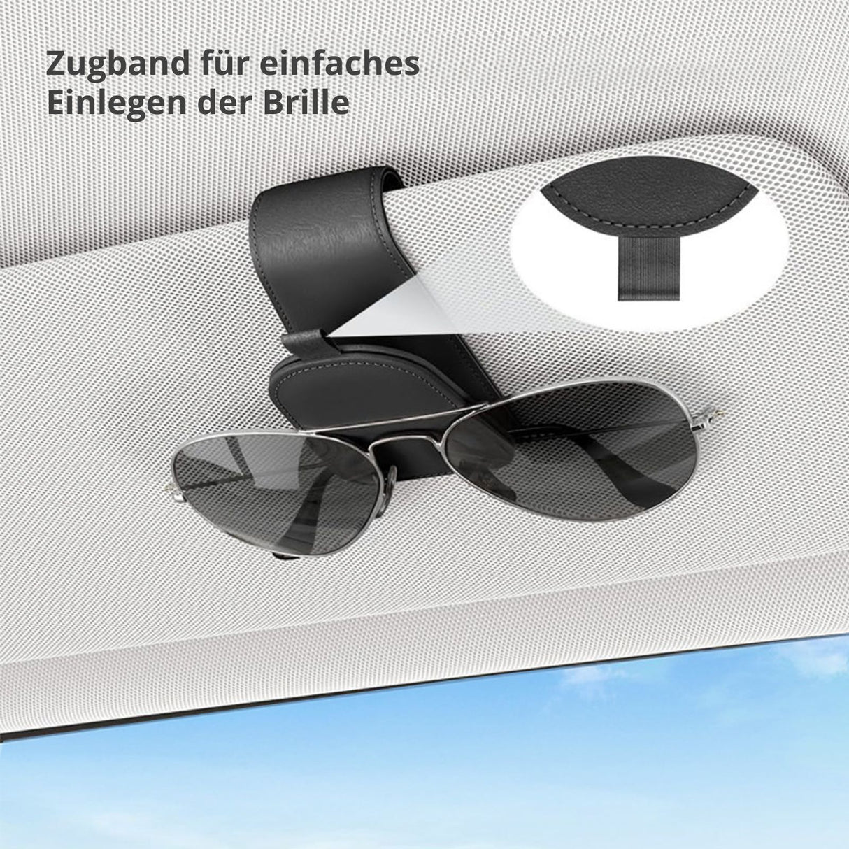 Brillenablage fürs Auto Sonnenblende-Clip Sonnenbrillenhalter Etui