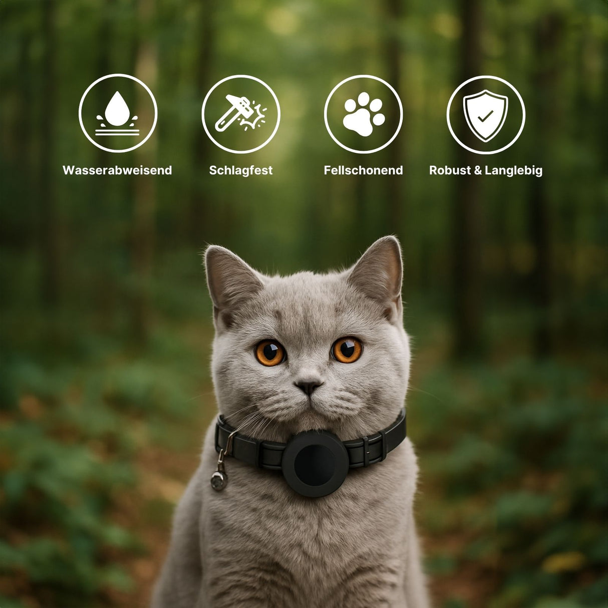 Halsband mit Airtag-Halterung Katzenhalsband Hundehalsband