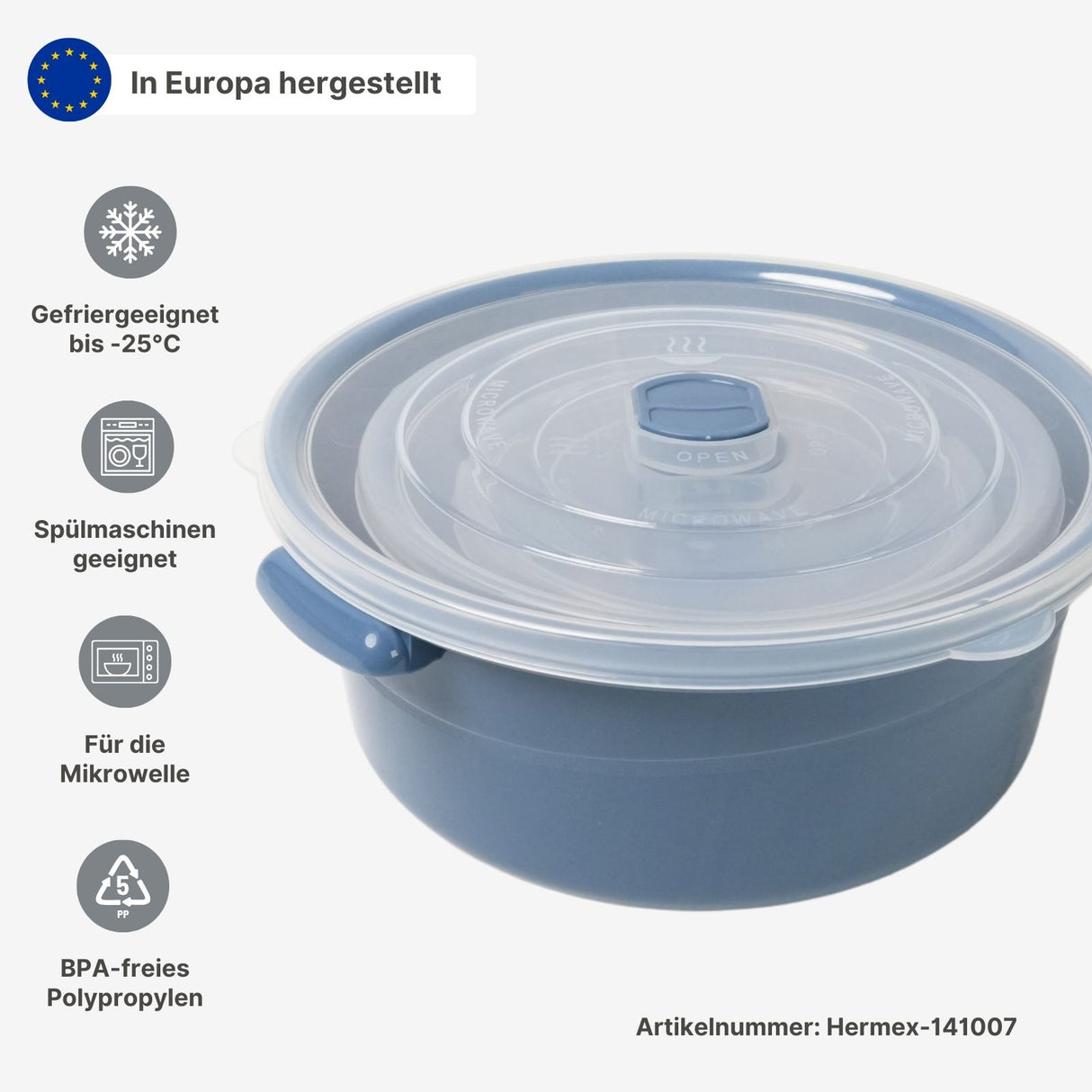 6er-Set Gefrierdosen Mikrowellendosen Vorratsdosen Mikrowellenbehälter