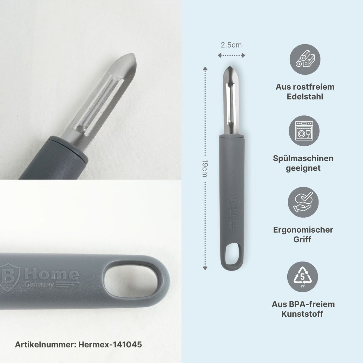 3-tlg. Set Sparschäler und Käsehobel Küchenwerkzeug Edelstahl-Schälset