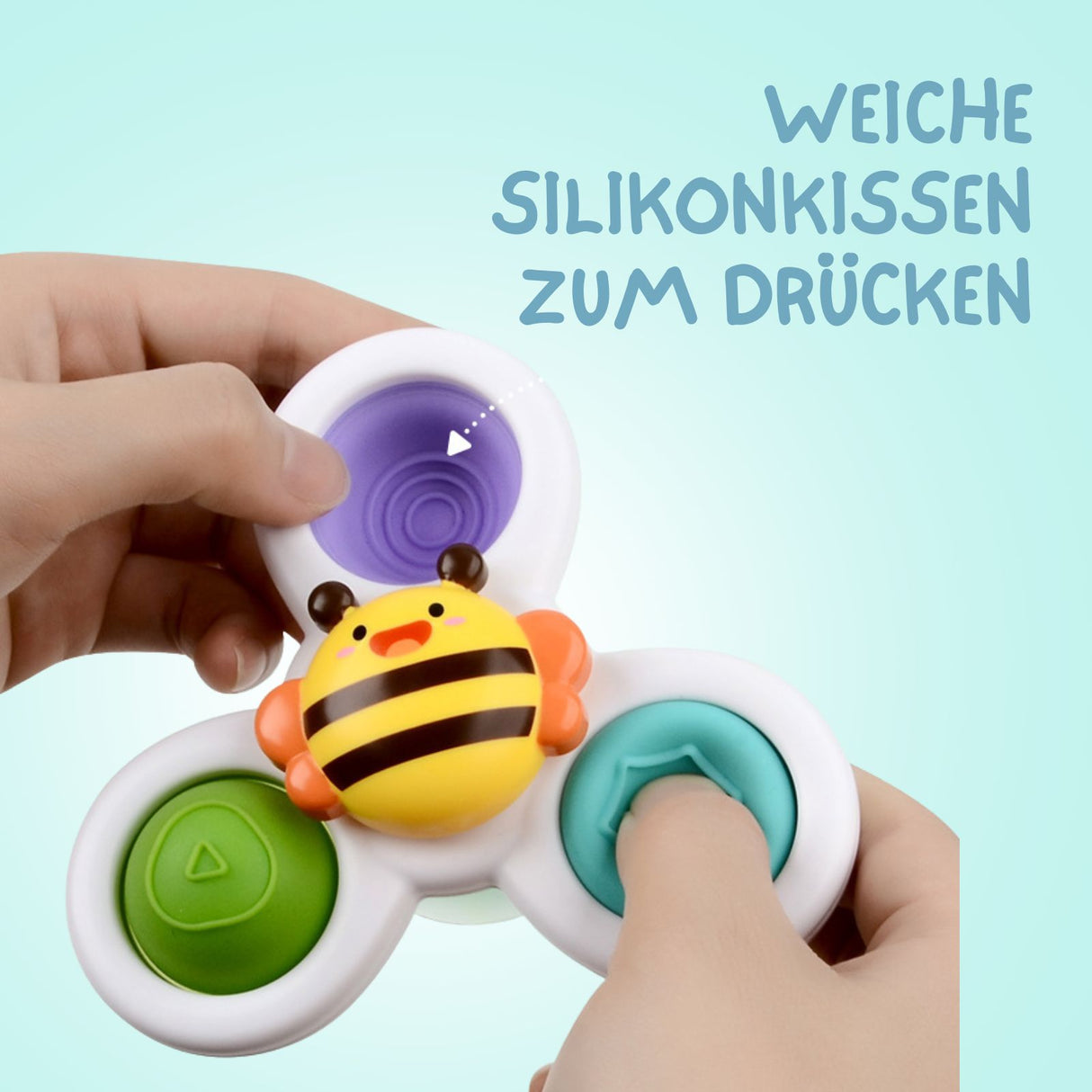 3er-Set Saugnapf-Kreisel Badespielzeug Fidget Spinner Babyspielzeug
