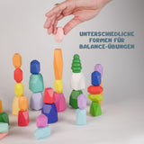 40-tlg. Set Bausteine zum Stapeln Stapelsteine Holz-Balanciersteine