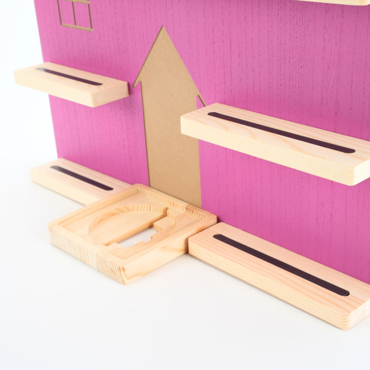 Puppenhaus-Holzregal für Toniebox und Toniefiguren Wandregal