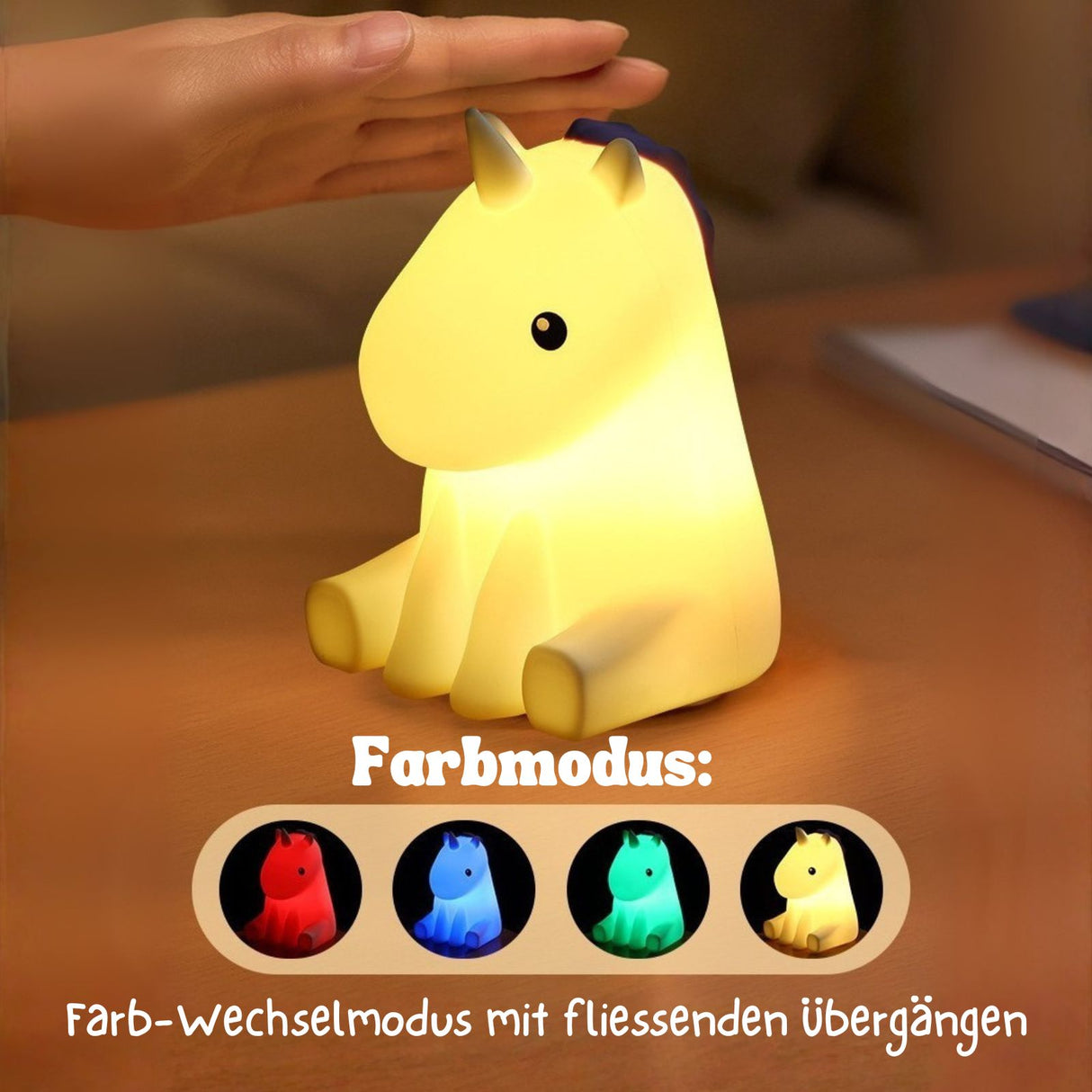 LED-Einhorn-Nachtlicht Schlaflicht Tischleuchte Kinder-Nachttischlampe