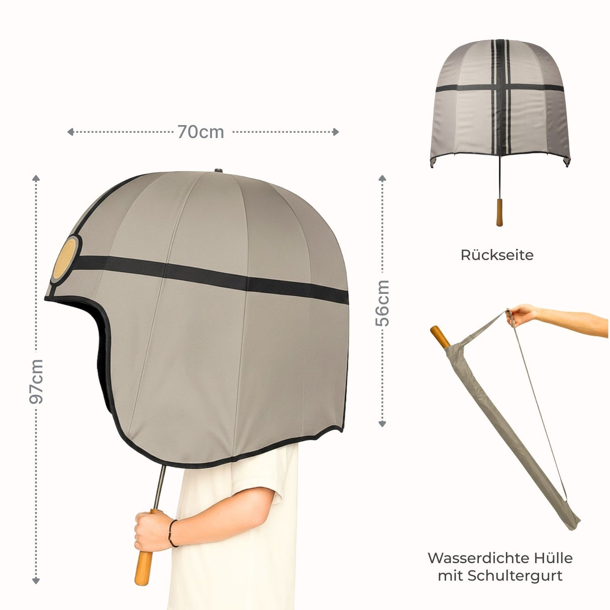 Helm-Regenschirm Stockschirm Regenschirm mit UV-Schutz Sonnenschirm