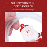 LED Weihnachtslichterkette 3m Leuchtvorhang mit Ringen Ringlichterkette