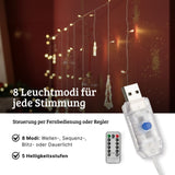 LED Weihnachtslichtervorhang 3.4m  Leuchtkette Weihnachtsvorhanglichter