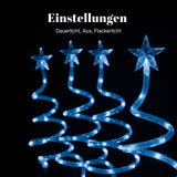 4er-Set LED Solar-Spiralbaum Lichterkette Weihnachtsdeko Solarleuchte