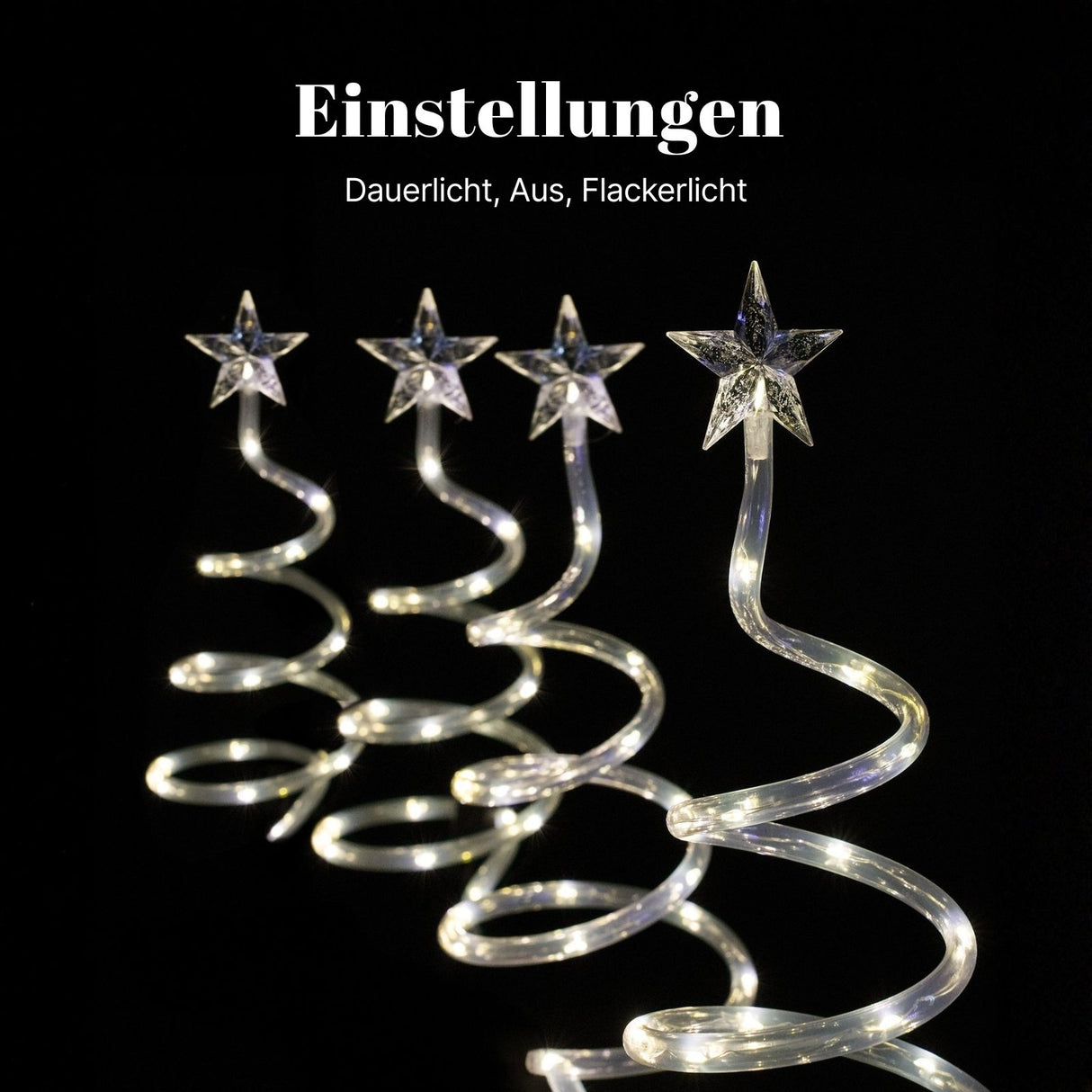 4er-Set LED Solar-Spiralbaum Solarleuchte Lichterkette Weihnachtsdeko