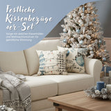 4er-Set Weihnachts-Kissenbezug Zier-Bezug Kissenhülle Dekokissen-Bezug