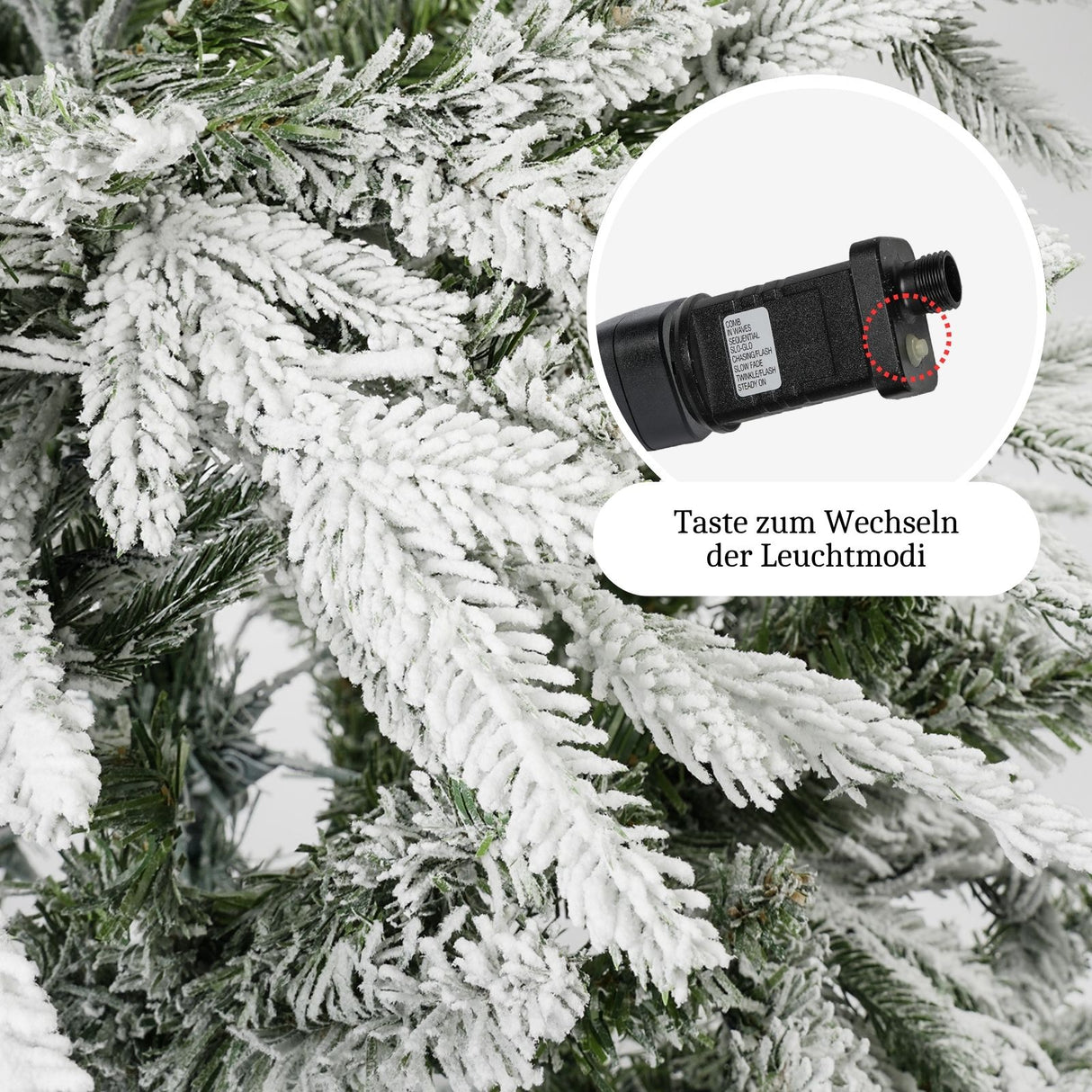 Weihnachtsbaum 150cm mit Schnee und LED Christbaum Tanne Kunsttanne