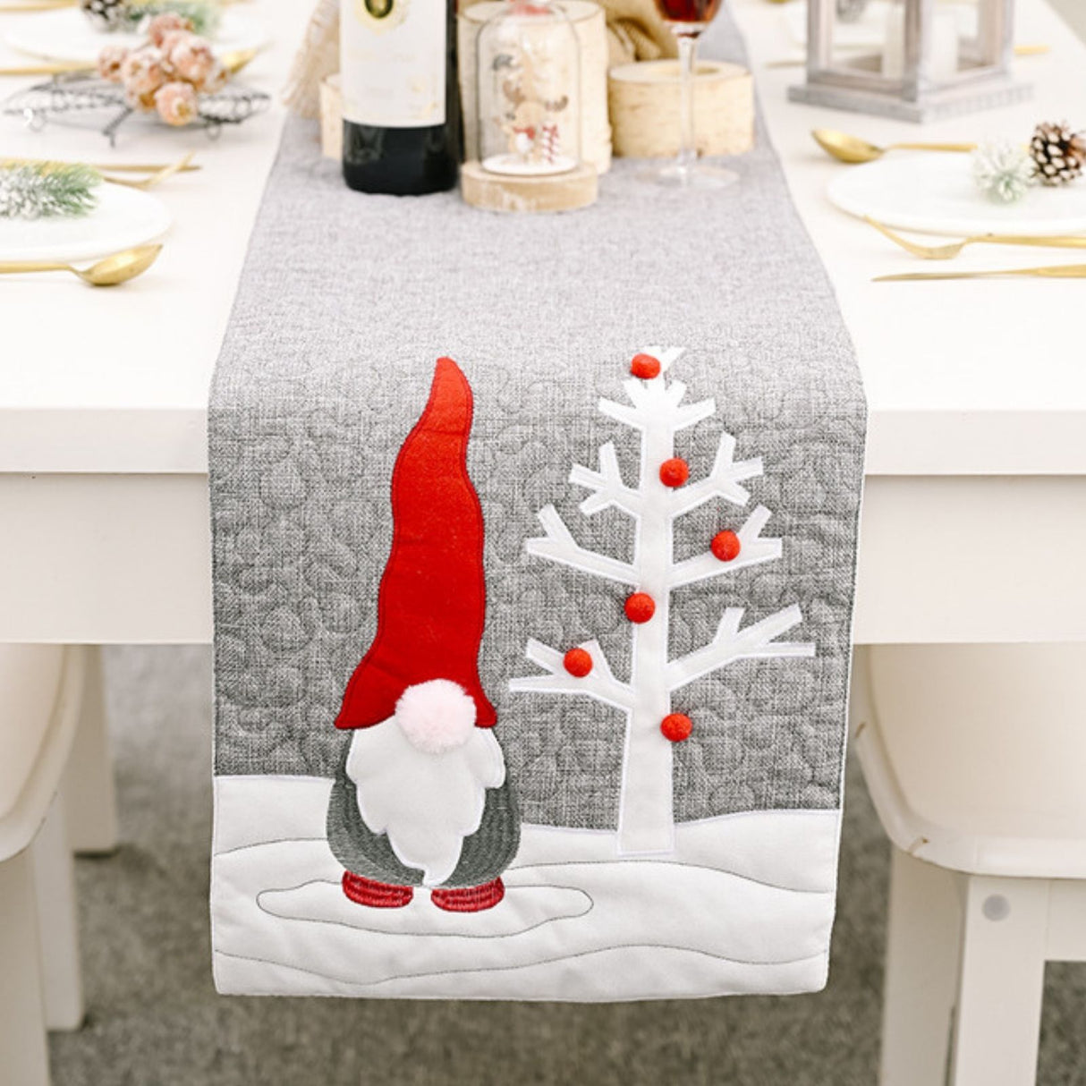 Tischläufer Wichtel Tischband Weihnachtsdeko Tischdecke Tischdeko