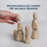 16-tlg. Set Stapelsteine Holz-Balanciersteine Bausteine zum Stapeln