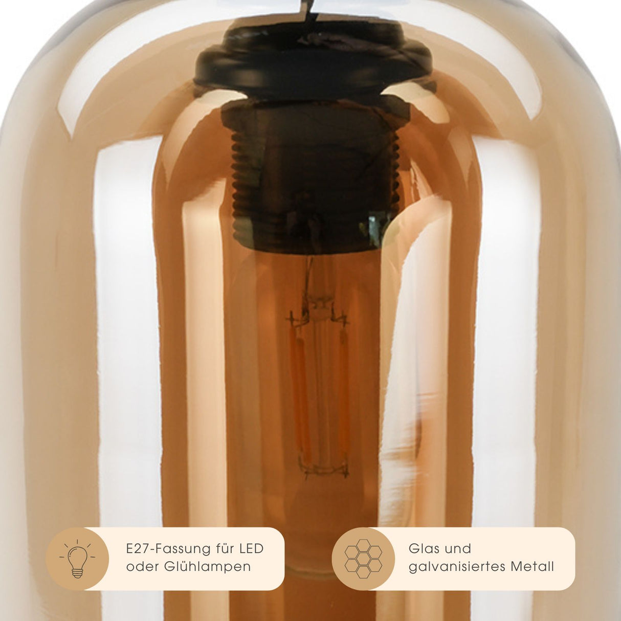 Skandinavische Glas-Hängelampe Deckenleuchte Pendelleuchte Deckenlampe