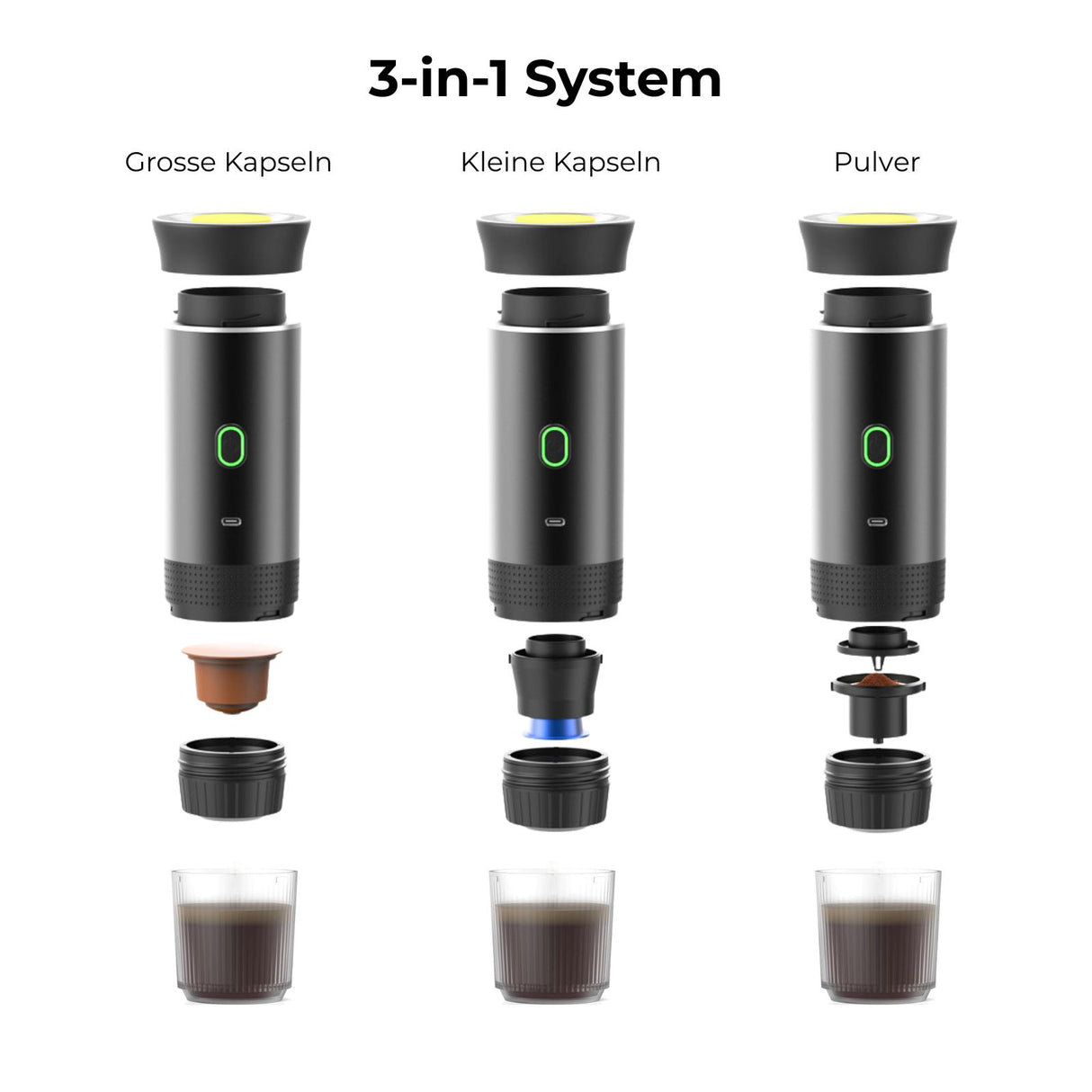 Kaffeemaschine tragbar Reisekaffeemaschine Espressokocher Kaffeeautomat