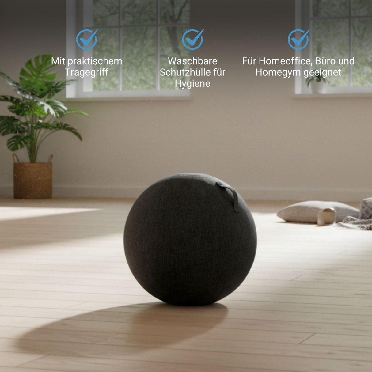Sitzball mit Schutzhülle Fitnessball Yoga-Ball Gymnastikball