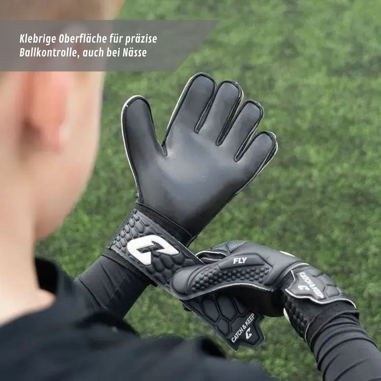 Fussballhandschuhe Fly Kids Dark Soul Gr. 5 Torwart Goalie Handschuhe