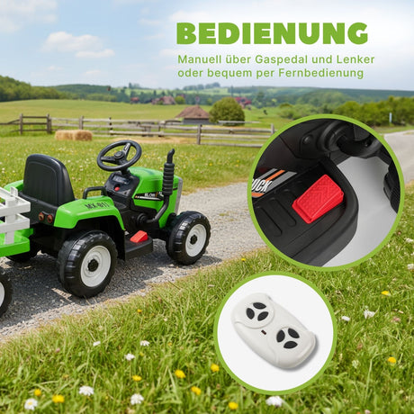 Elektro-Traktor für Kinder Elektroauto mit Anhänger Kinderfahrzeug