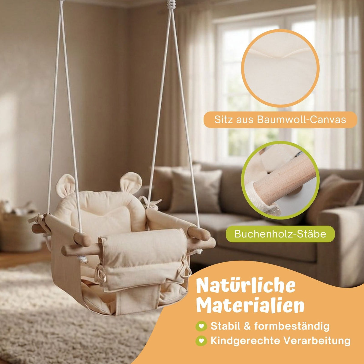 Babyschaukel Indoor Kleinkindschaukel Schaukelsitz mit Polsterung