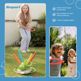 3in1 Geschicklichkeitsspiel für Kinder Ringwurf Hüpfspiel Raketenstart