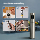 Edelstahl-Ölsprühflasche Essig-Sprüher Ölspender Ölzerstäuber