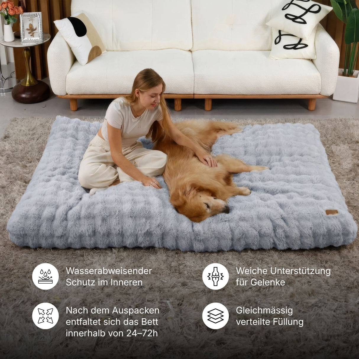 Hundebett Grösse 4XL Kuschelbett Schlafplatz Haustierbett Hundekissen