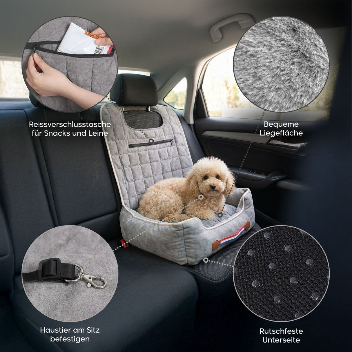 Autositz für Hund und Katze Hunde-Autositz Hunde-Reisesitz Hundebett