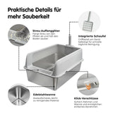 Katzentoilette Edelstahlwanne Katzen-WC Katzenklo Streuschale