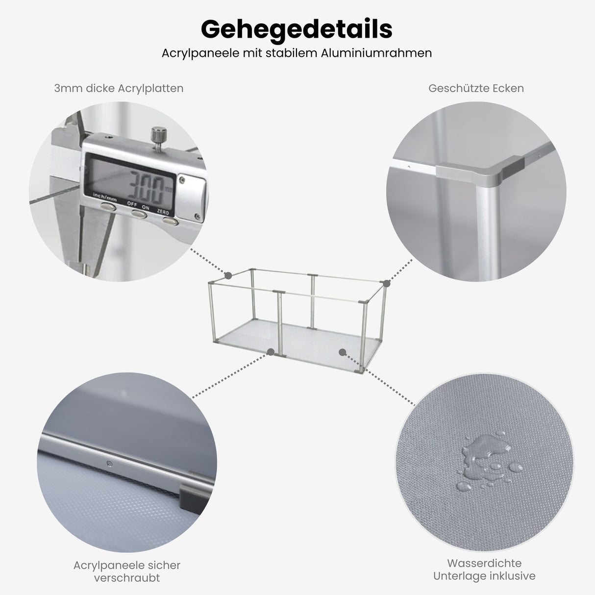 Acryl-Kleintiergehege Laufstall Indoorgehege Tierkäfig Gehege