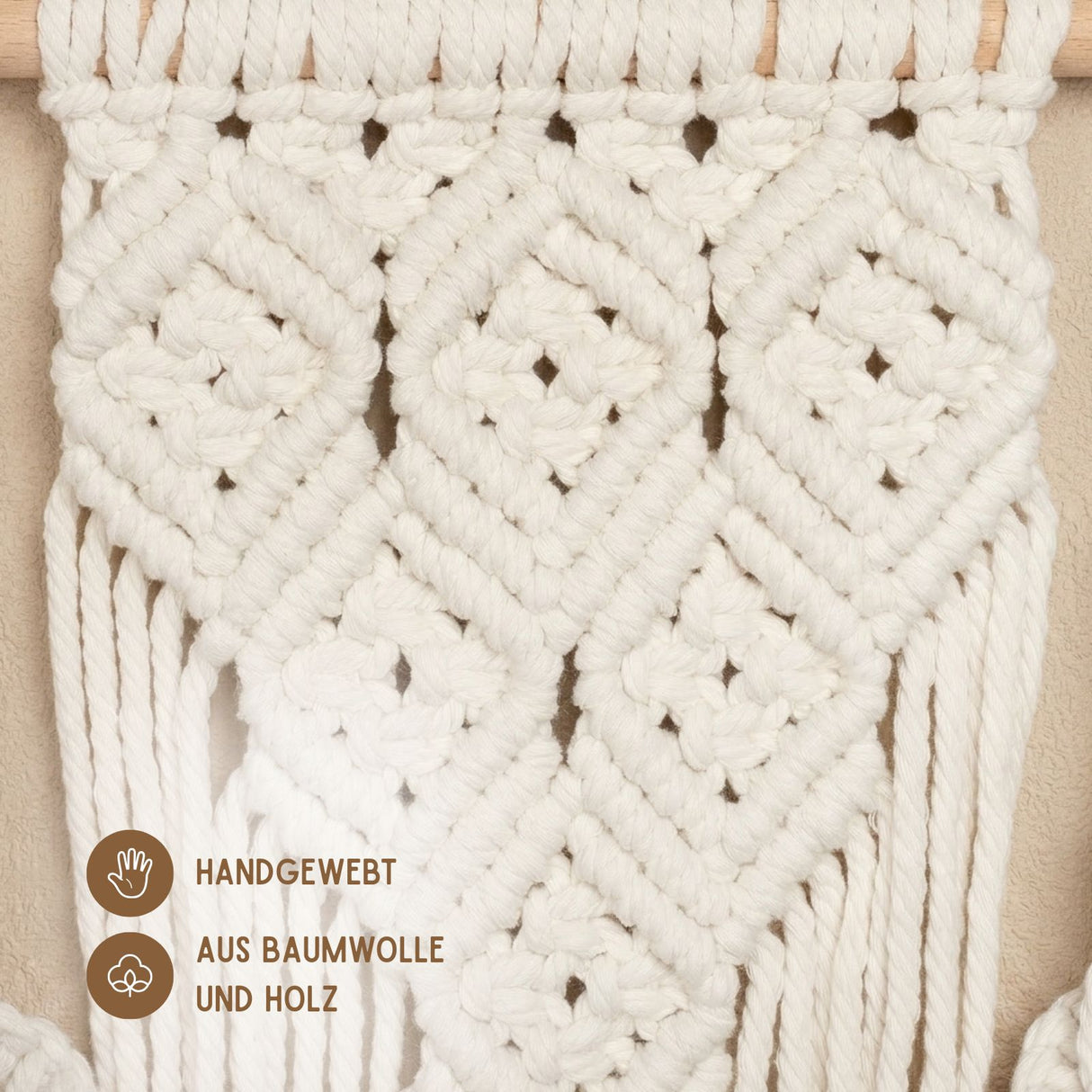 Makramee-Wandbehang Boho-Wandhänger Makramee-Hängedeko Boho-Wanddeko