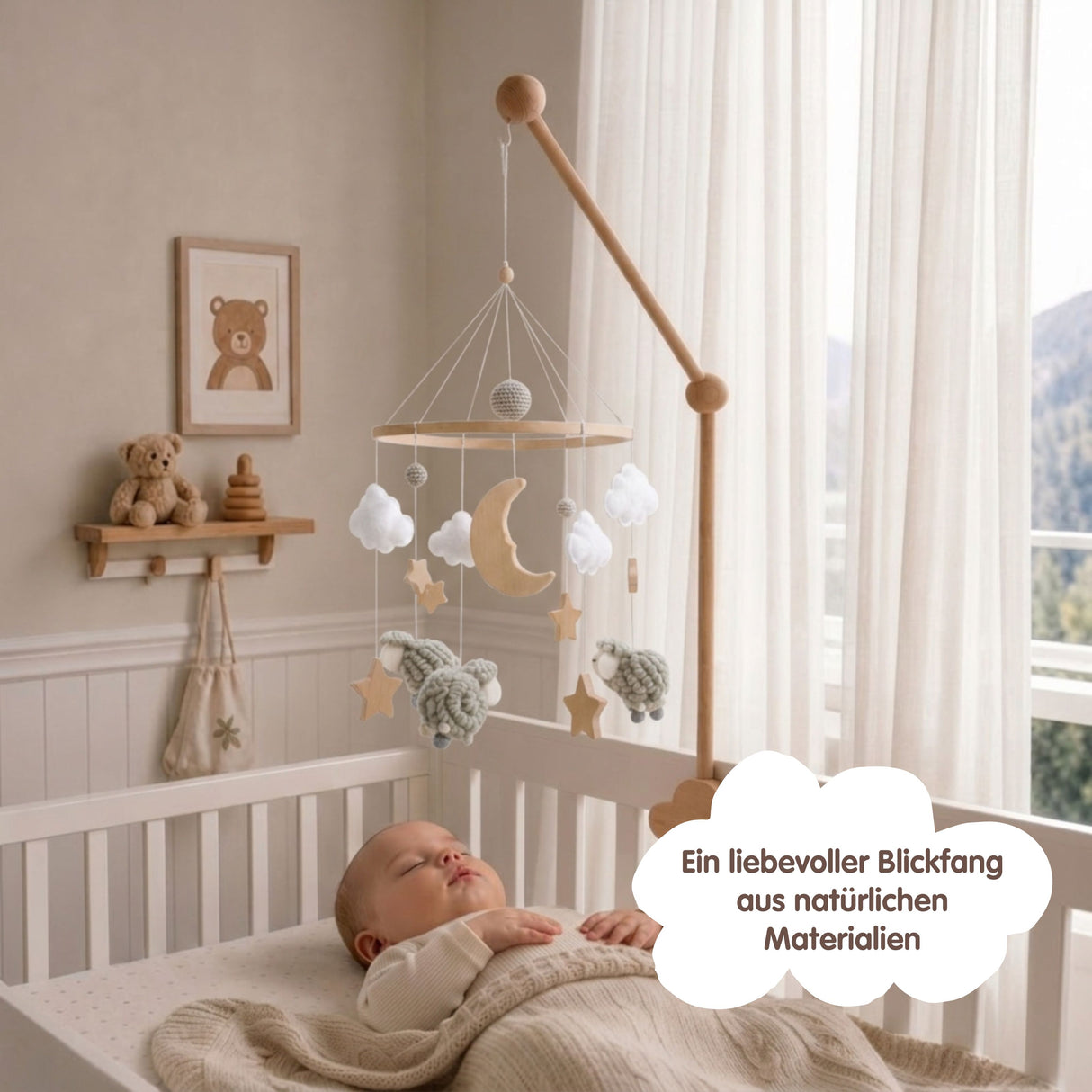 Mobile mit Halterung Schafe Babymobile mit Glockenhalter