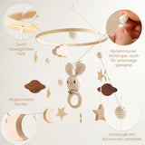 Mobile mit Halterung Hase Beige Babymobile mit Mobilearm