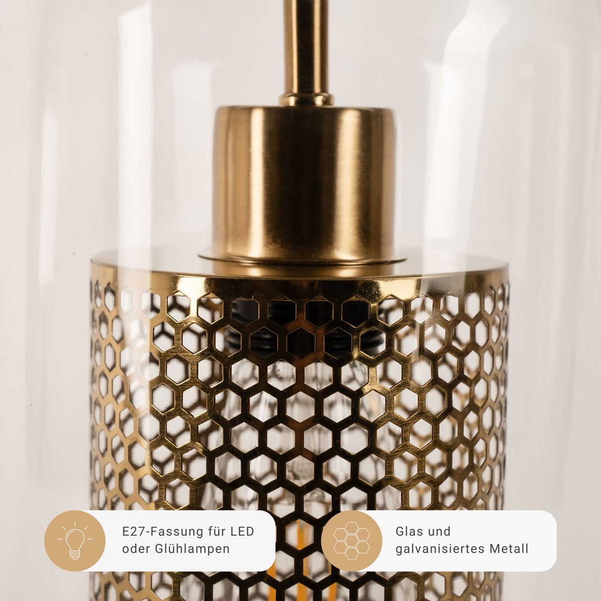 2er-Set Glas-Pendelleuchte Pendellampe Deckenleuchte Lampe Hängelampe