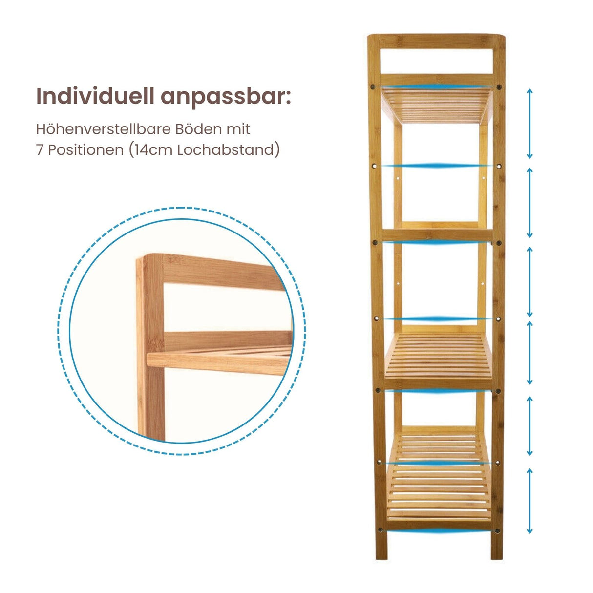 Bambus-Möbel-Set Badregal mit Schrank und Standregal