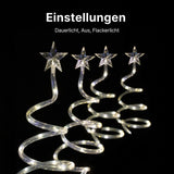 4er-Set LED-Dekoleuchte Gartenbeleuchtung Spiralbaum Solarleuchte