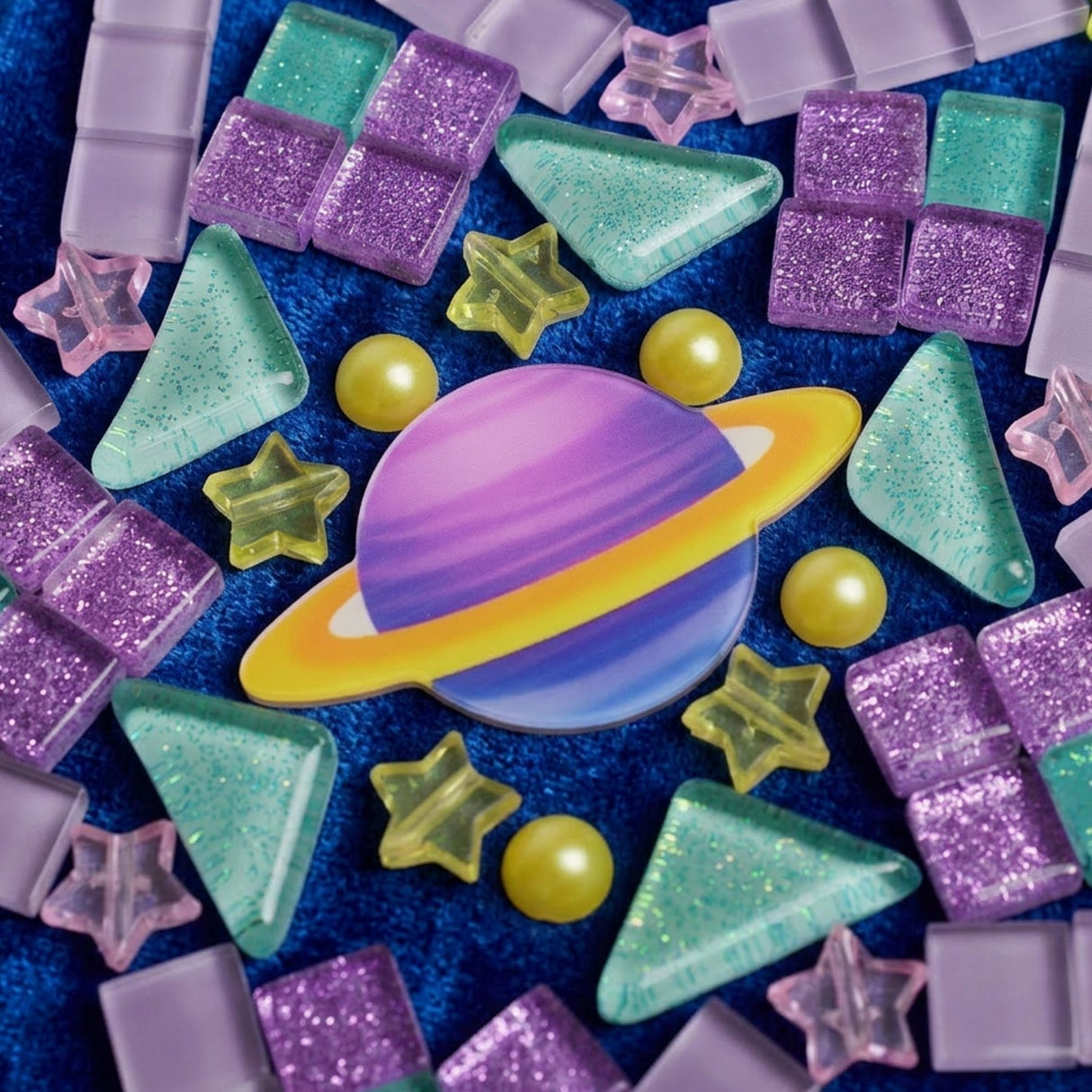 2er-Set DIY-Mosaik-Untersetzer Sonne Saturn Untersetzer-Bastelset