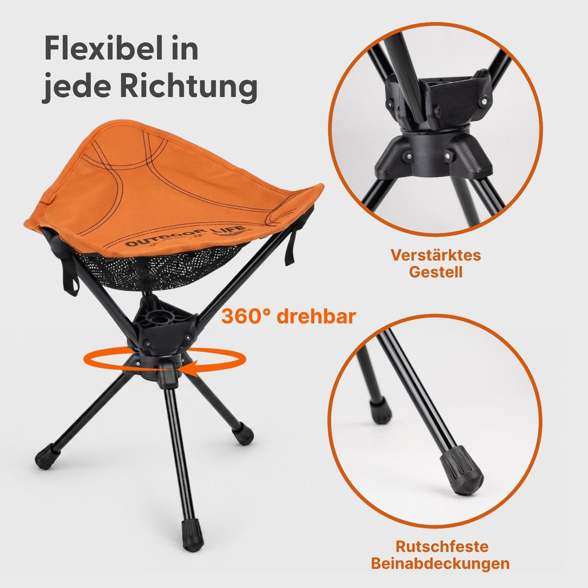 Campinghocker Angelhocker Outdoor-Sitzhocker Klapphocker Falthocker