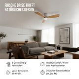 Holz-Deckenventilator Deckengebläse LED-Deckenventilator Deckenlüfter
