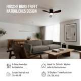 Holz-Deckenventilator Deckenlüfter LED-Deckenventilator Deckengebläse