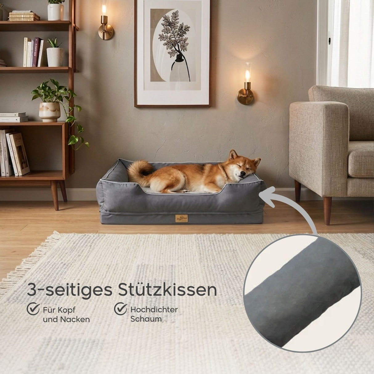 Hundebett Grösse L Haustierbett Schlafplatz Kuschelbett Liegeplatz
