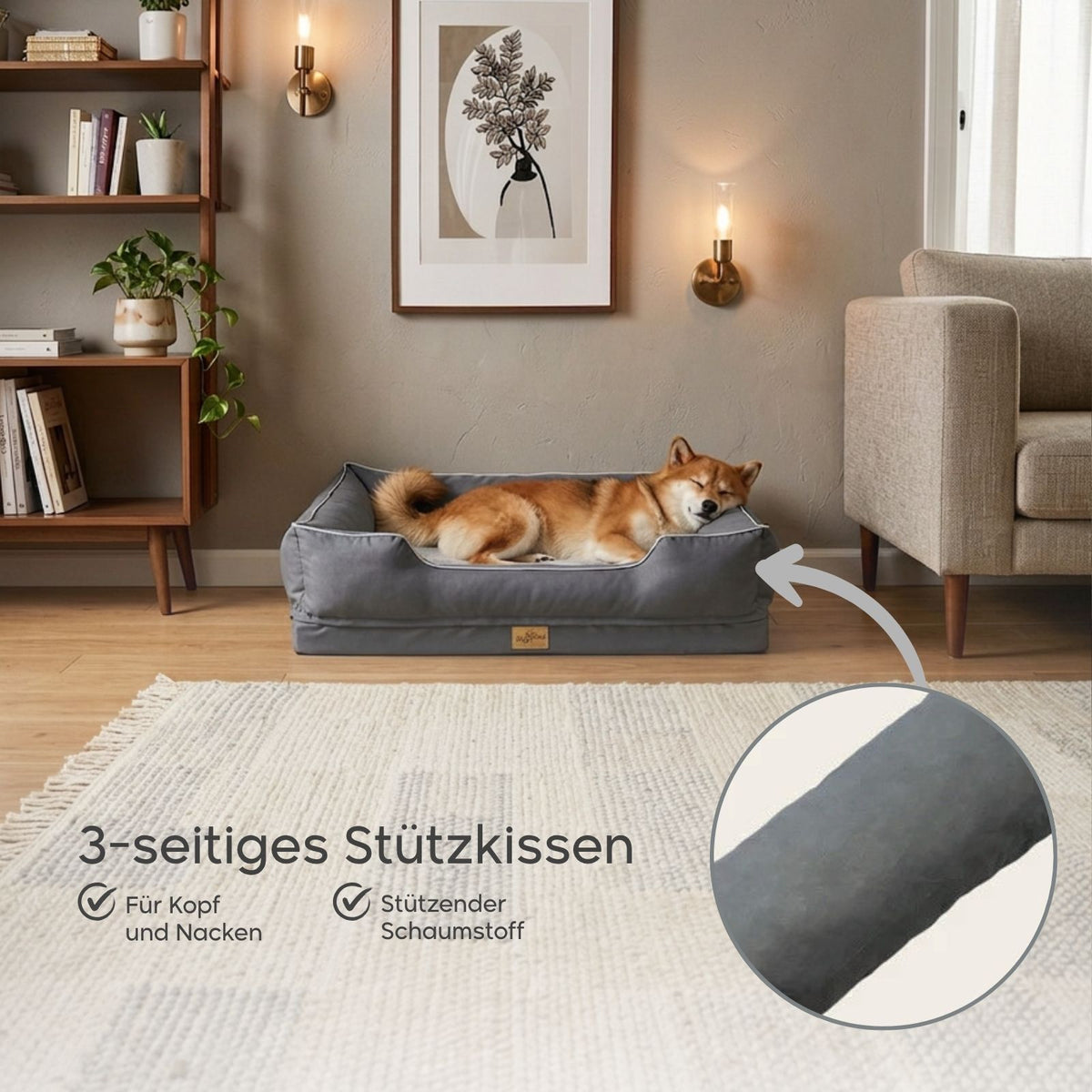 Hundebett Grösse L Haustierbett Schlafplatz Kuschelbett Liegeplatz