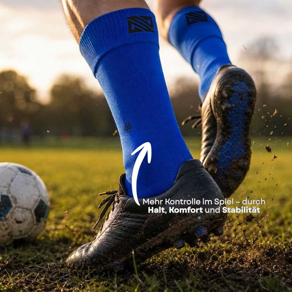 Fussballsocken Gr. 36-41 Sportstrümpfe GripSoxx NX Blau