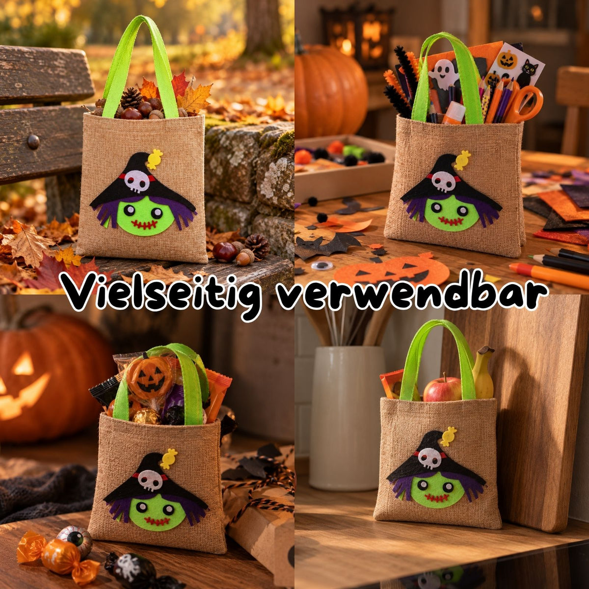 Halloween-Süssigkeitentasche Beutel Leinenbeutel Trick-or-Treat-Tasche