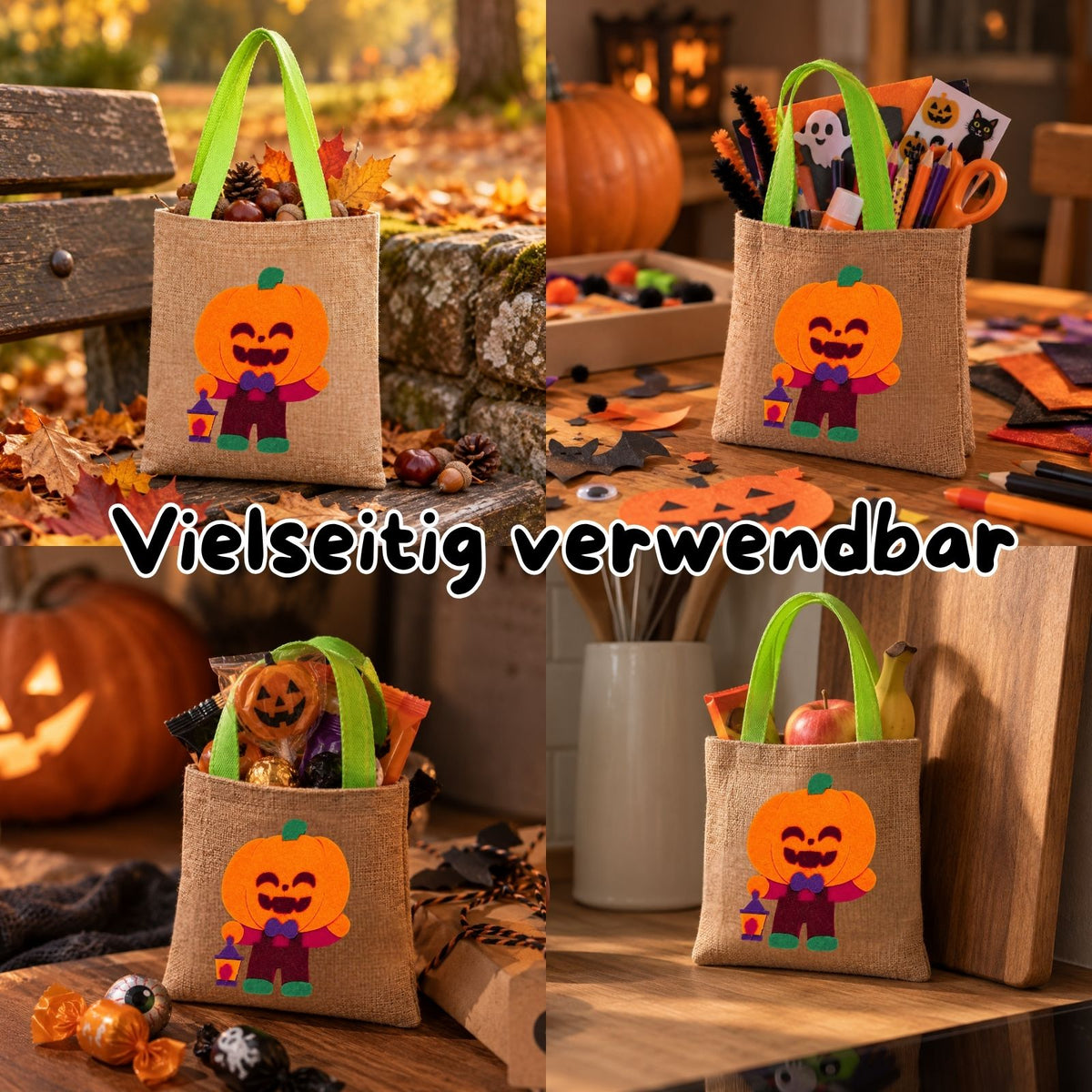 Halloween-Süssigkeitentasche Trick-or-Treat-Tasche Leinenbeutel Beutel